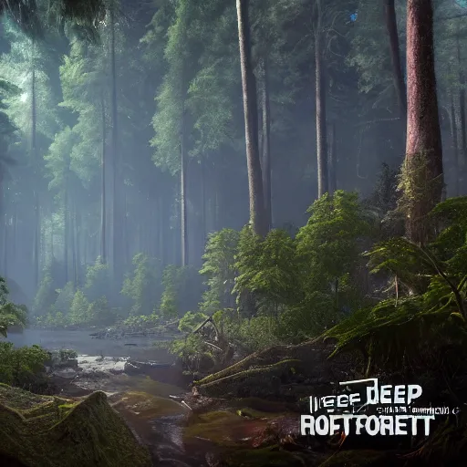 Prompt: A beautiful hyper realistic detailed matte painting of the inside deep forest with high trees, dynamic lighting, cinematic lighting, lit by morning light, unreal engine, featured on artstation