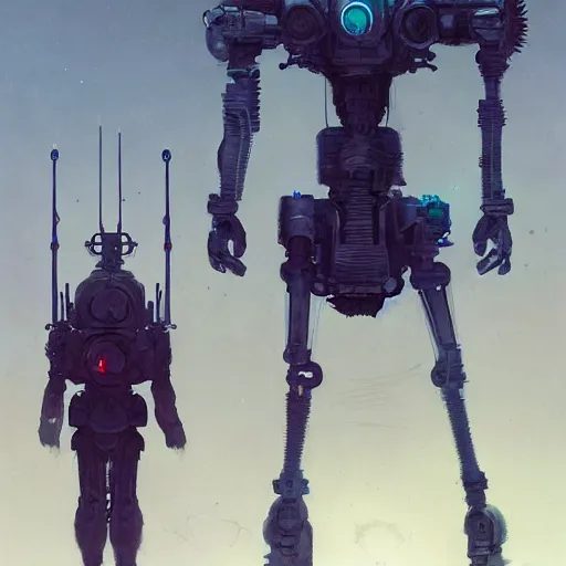 Image similar to character concept art of a gun dam mech robot, depth of field background, artstation, award - winning realistic sci - fi concept art by jim burns and greg rutkowski, beksinski, a concept art masterpiece, pastel color palette, james gilleard, bruegel, alphonse mucha, and yoshitaka amano.