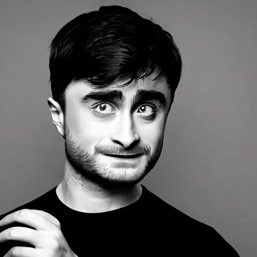 Prompt: daniel radcliffe as mario, photo from a promo shoot, studio lighting, black background