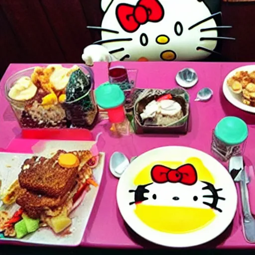 Image similar to food with hellokitty