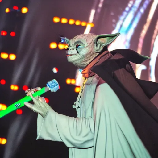 Prompt: Yoda performing at ultra Miami