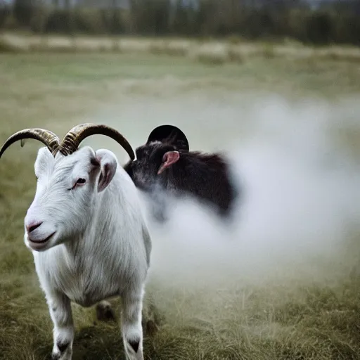 Image similar to a storm cloud with a goat on it