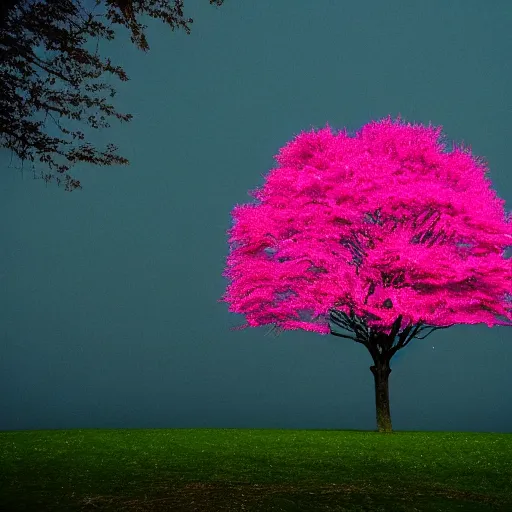 Image similar to pink tree cinematography