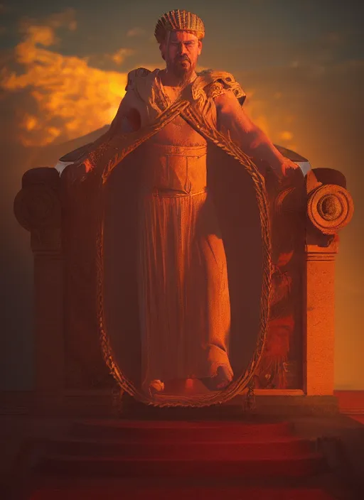 Image similar to roman emperor, in the style of alex konstad, mystical colors, rim light, beautiful lighting, 8 k, stunning scene, raytracing, octane render, trending on artstation