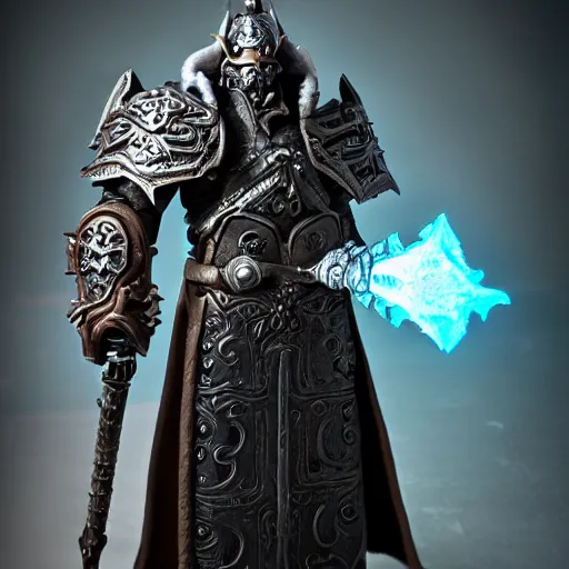 Prompt: the lich king, claymotion