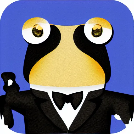 Prompt: salamander in a tuxedo, character icon