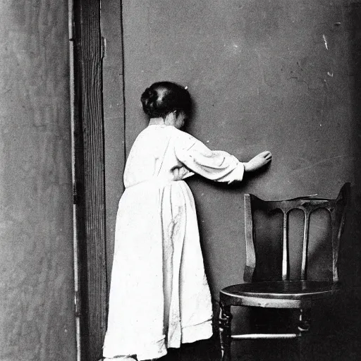 Image similar to ghost in a corner, 1900s picture