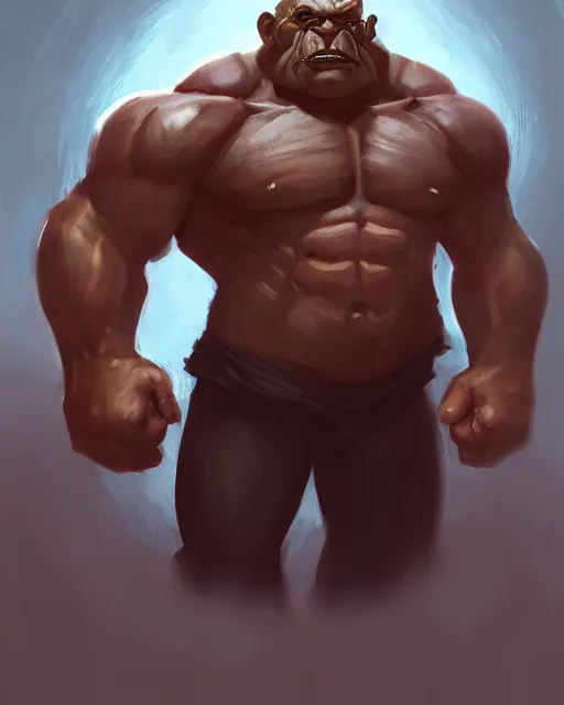 Image similar to « a portrait of a muscular orc, a character portrait by paul kelpe, reddit contest winner, sots art, ilya kuvshinov, 2 d game art, parallax »