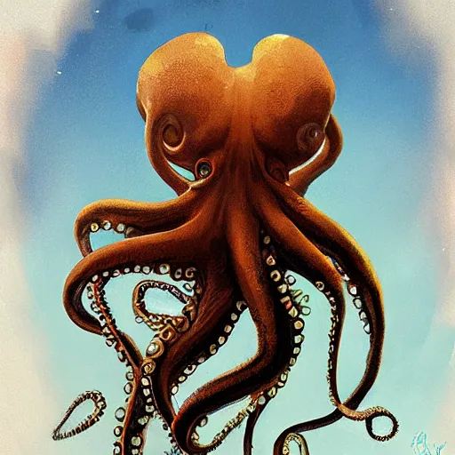 Image similar to octopus smoking weed, by greg rutkowski,