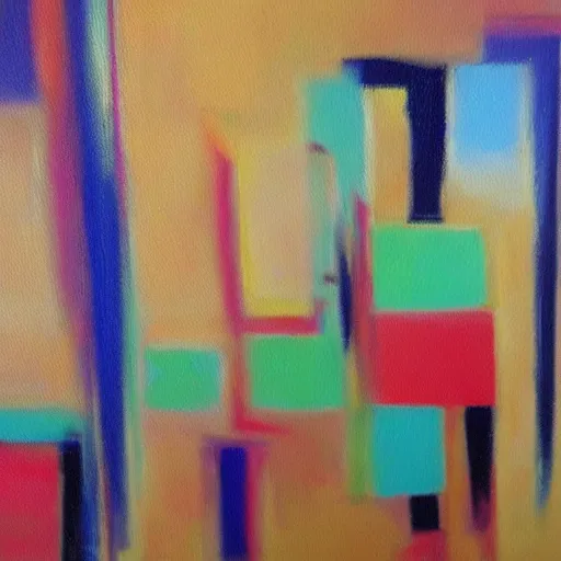 Image similar to abstract oil painting depicting procrastination