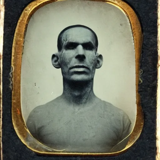 Image similar to tintype photo of bizarro