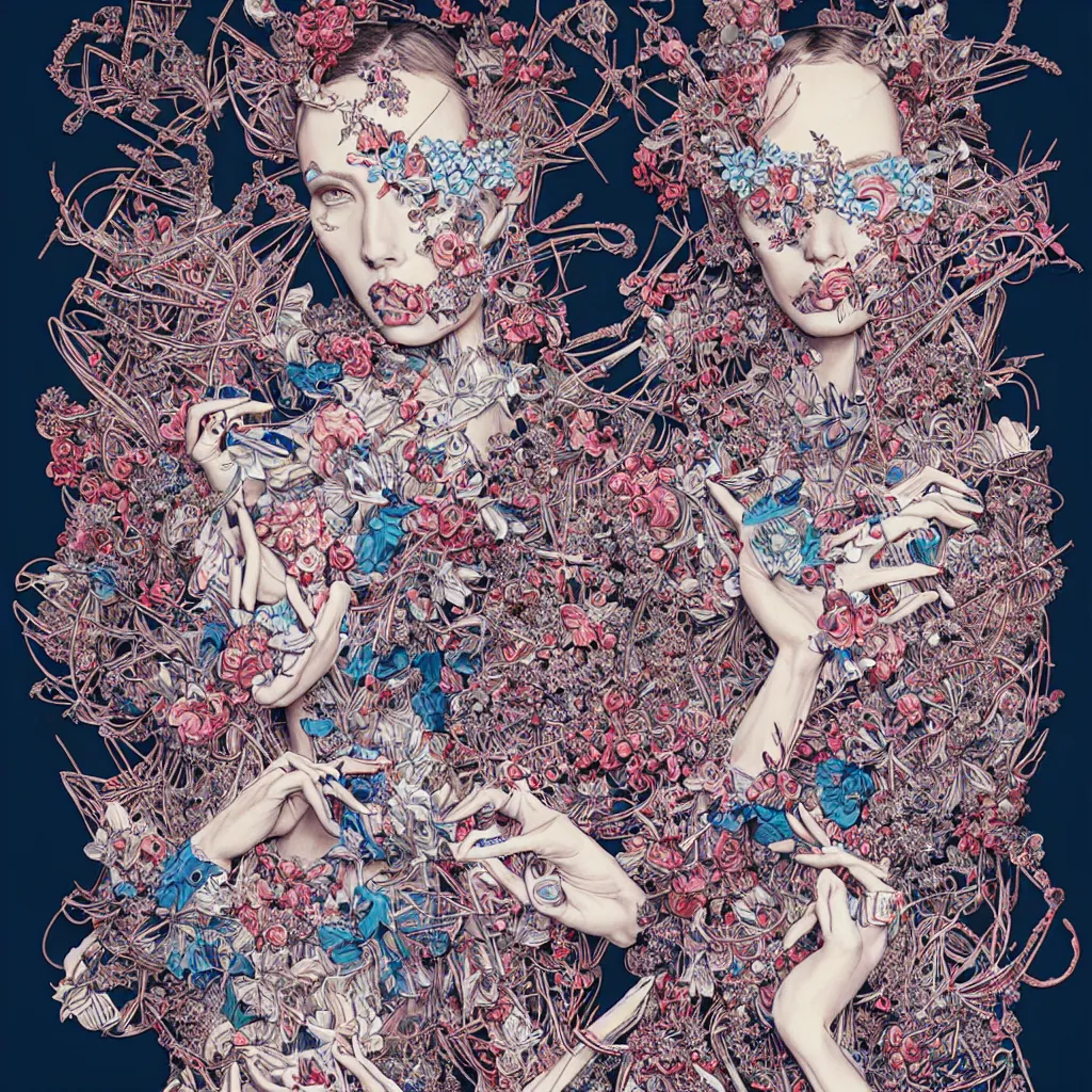 Image similar to fashion advertising campaign by james jean, highly detailed, intricate