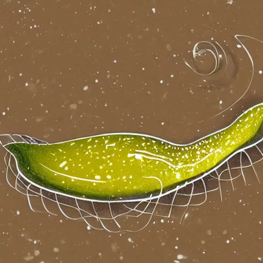 Image similar to a slug salting its food, art nouveau, beautiful