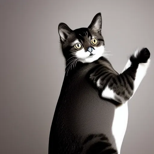 Prompt: a feline penguin - cat - hybrid, animal photography