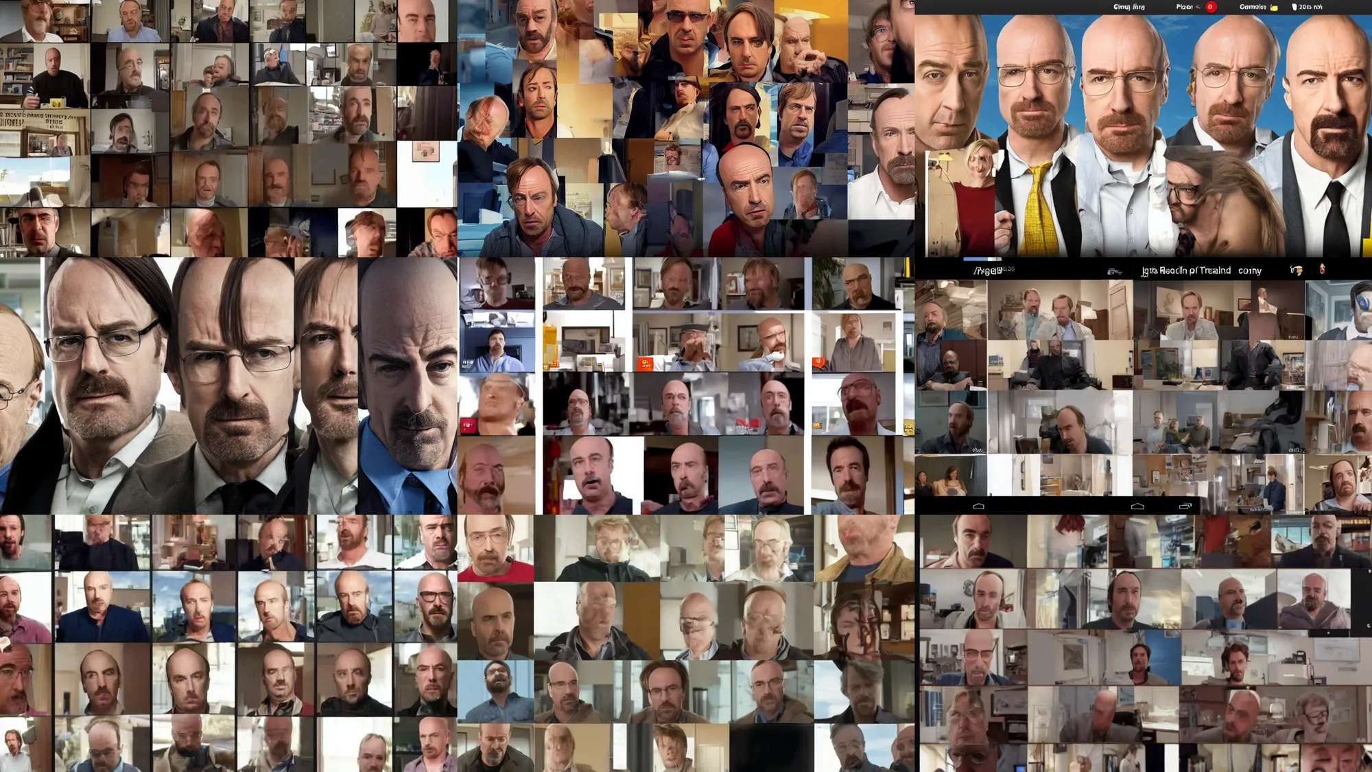 Prompt: Screenshot of a Zoom call with the main characters from Better Call Saul and Breaking Bad