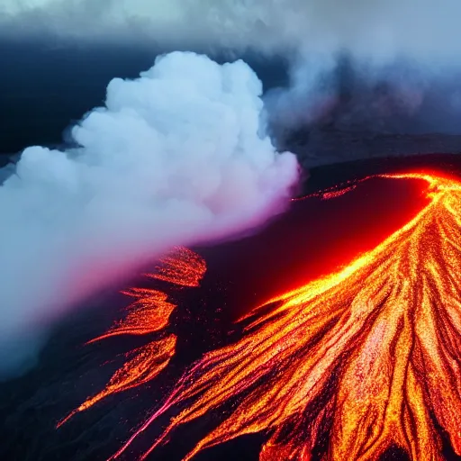 Image similar to photo of hawaii volcano erupting, award - winning photography, 4 k