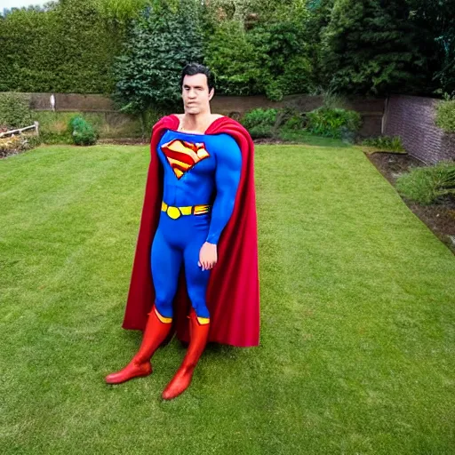 Prompt: Superman in the garden digs potatoes