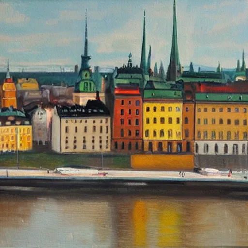 Prompt: oil painting of stockholm