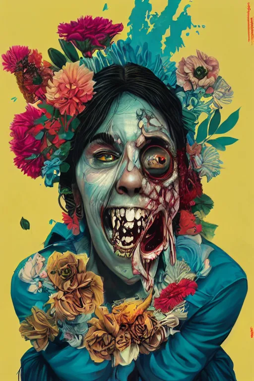 Image similar to a zombie laughing cute, Tristan Eaton, victo ngai, artgerm, RHADS, ross draws