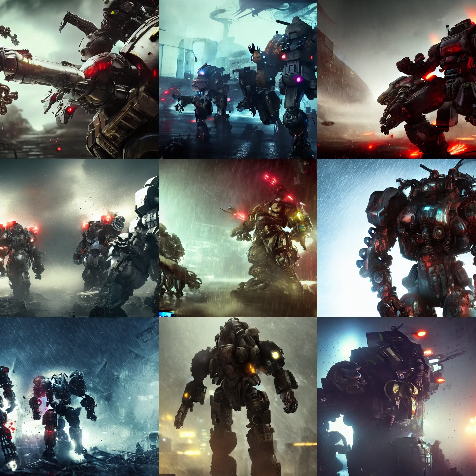 old used mech warriors, epic fight scene from the | Stable Diffusion ...