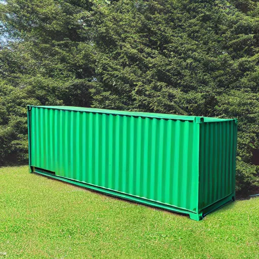 Prompt: rusty green shipping container,