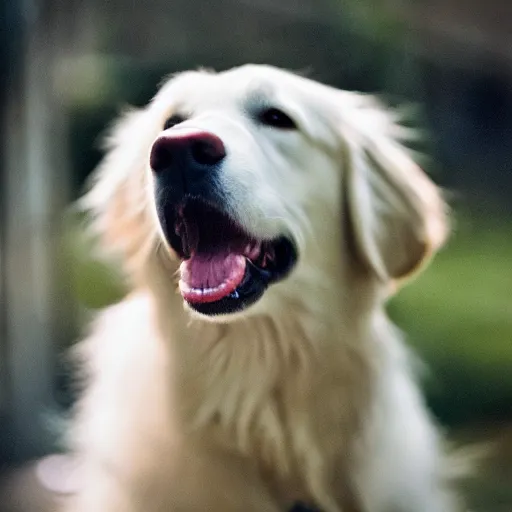 Prompt: 4K HD, high detail photograph, shot with Sigma f/ 4.2 , 250 mm sharp lens, shallow depth of field, subject= White golden retriever, consistent, high detailed light refraction, high level texture render