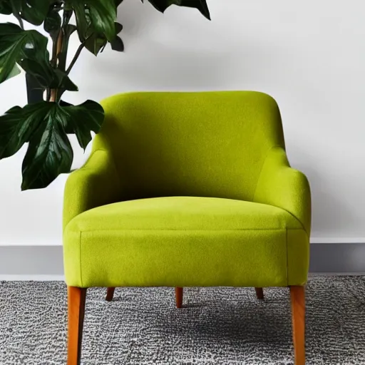 Image similar to an armchair in the shape of an avocado