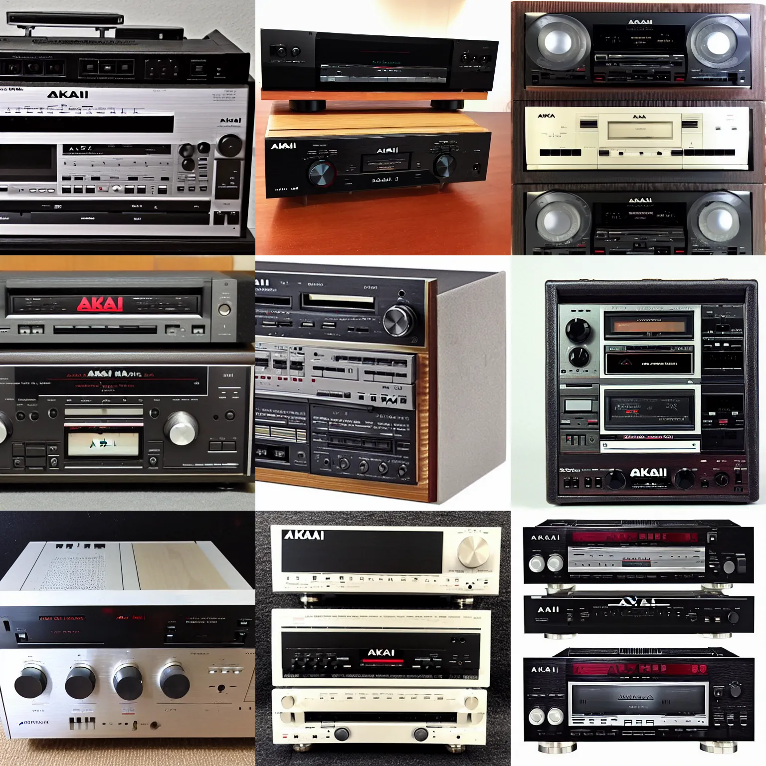 Prompt: akai hx - 2 7 w double cassette deck stereo hi - fi dual cassette,