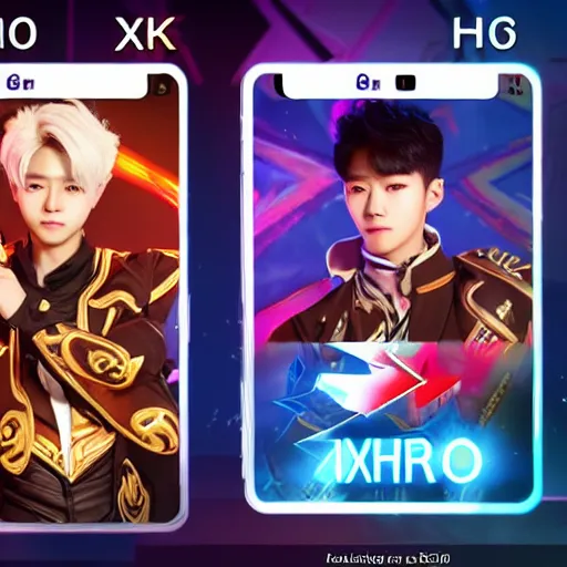 Image similar to a member of the kpop band exo as a mobile legends hero, 8 k, high definition, extremely detailed, photo - realistic