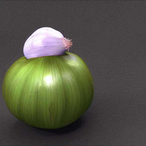 Image similar to onion very sad crying big tears cartoon, 3 d render