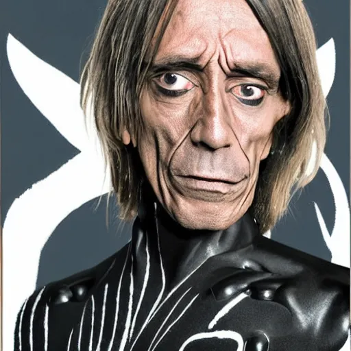 Image similar to Robot Iggy Pop 80% robot 20%man