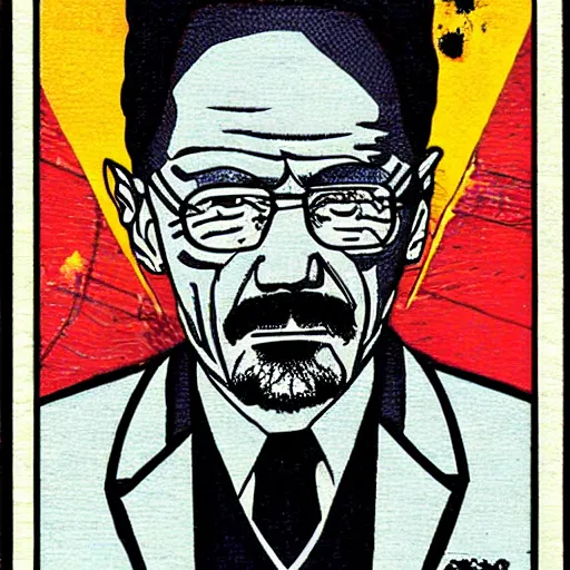 Prompt: by akio watanabe, manga art, Walter White doing the Griddy, dark festival, trading card front