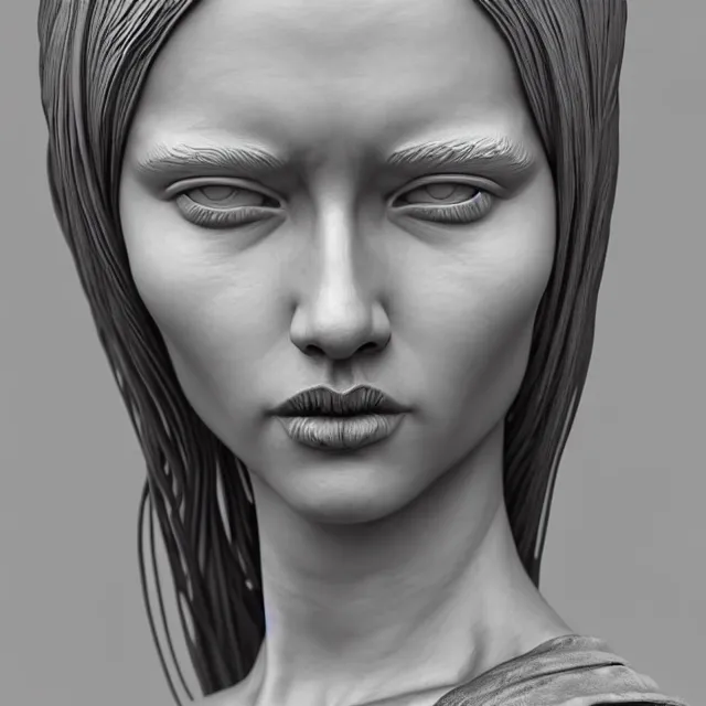 Image similar to statue woman, highly detailed, 4 k, hdr, smooth, sharp focus, high resolution, award - winning photo, artgerm, photorealistic