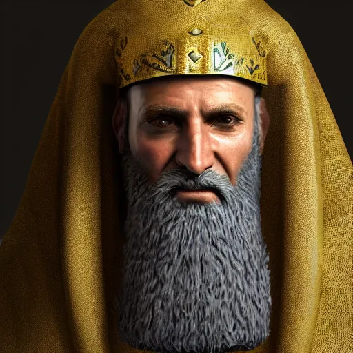 Prompt: hyperrealist highly detailed English medieval portrait of gilgamesh from Civ6, concept art pascal blanche dramatic studio lighting 8k wide angle shallow depth of field