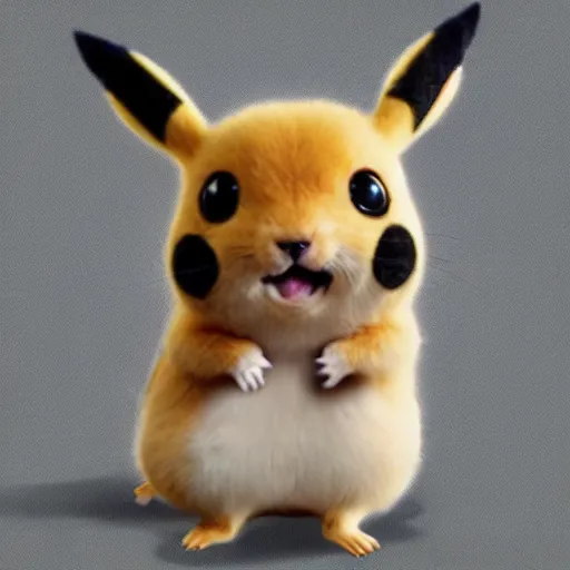 Image similar to half pikachu, half hamster, baby animal, cute, adorable