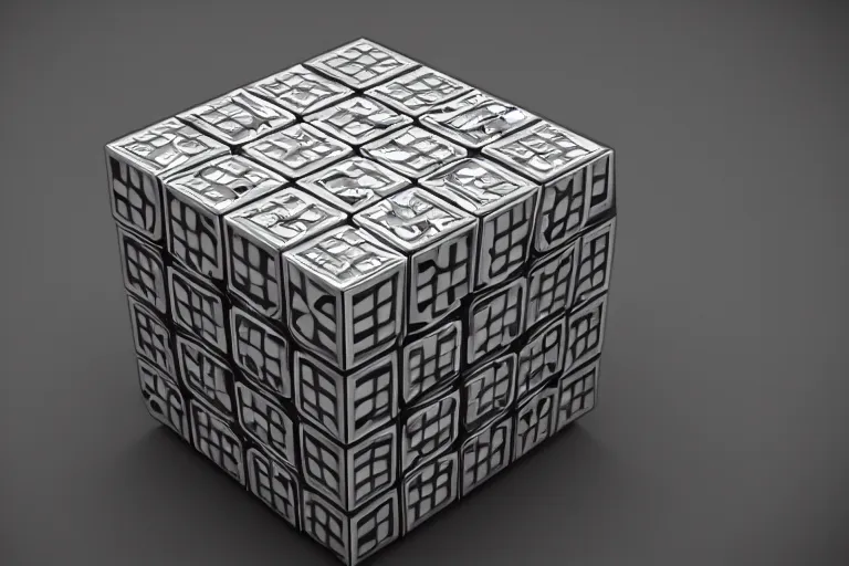 Prompt: single futuristic Intricate cube no background 4K 3D render desktopography HD Wallpaper digital art