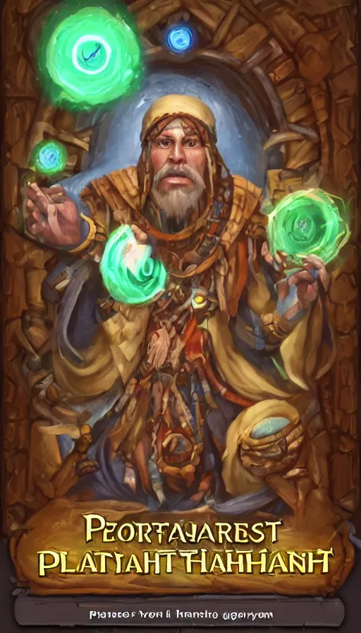 Image similar to portrait of a digital shaman, from hearthstone