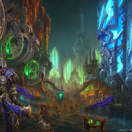 Image similar to world of warcraft futuristic, hyper detailed, cyberpunk