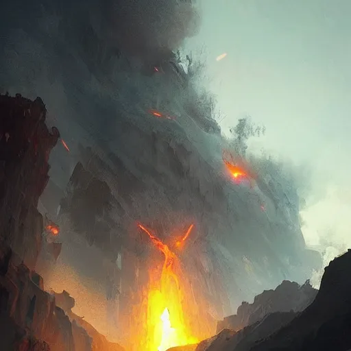 Image similar to 🌋 digital Art, Greg rutkowski, Trending artstation, cinematic