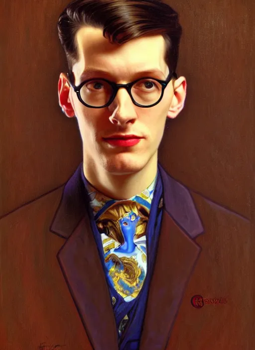 Prompt: oil portrait of neil cicierega, intricate, elegant, highly detailed, lighting, painting, artstation, smooth, illustration, art by greg rutowski and alphonse mucha