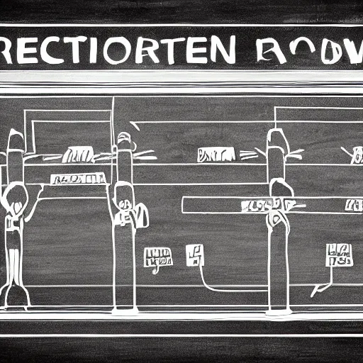 Image similar to diagram showing the internal structure of an election, on chalkboard, realistic, nikon d 3 0 0 0