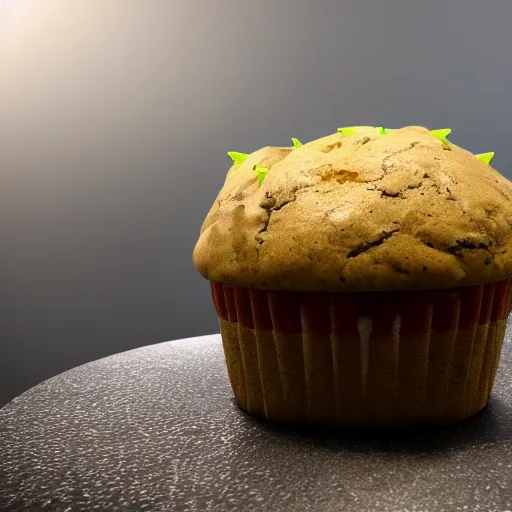 Image similar to a film still of a horror movie featuring a muffin monster, spooky, 3 d render, award - winning, eerie, 4 k, blender, trending on unreal engine