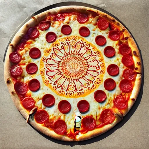 Prompt: pizza mandala