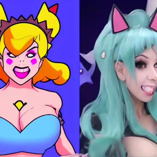 Prompt: bowsette is a twitch streamer