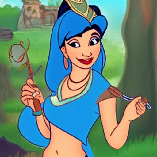 Image similar to princess Jasmine as a hillbilly,