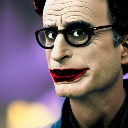 Image similar to Bob Saget as The Joker, still from the Dark Knight, detailed, 4k