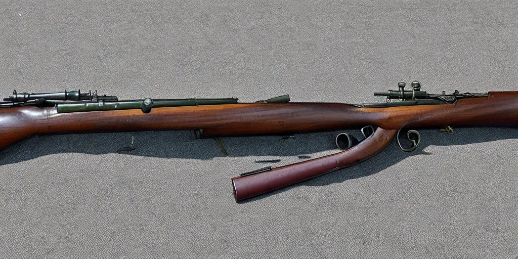 Image similar to mashup of a mosin nagant and a kar 9 8 k, photo credit national museum of firearms history