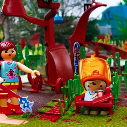 Prompt: a playmobile, toy cemetery play set commercial