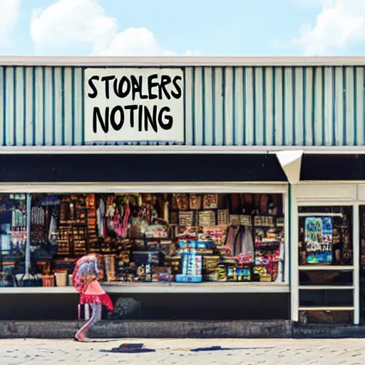 Prompt: a store that only sells nothing