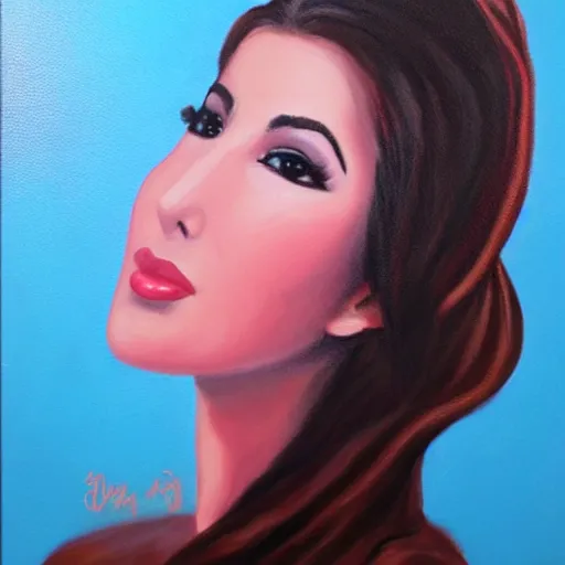 Prompt: nancy ajram, oil painting